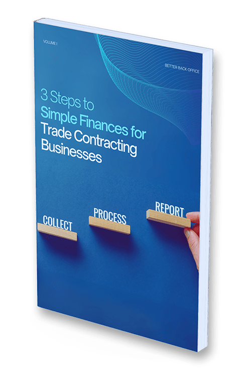 Book cover: 3 Steps to Simple Finances for Trade Contracting Businesses