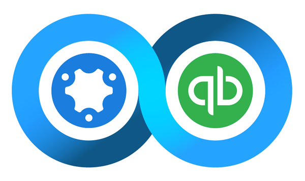 The simPRO and QuickBooks integration logo