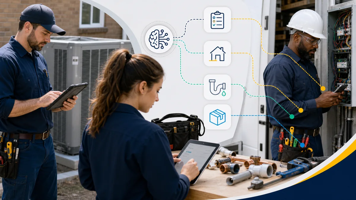 AI for HVAC contractors electricians and plumbers preparing mobile field service jobs