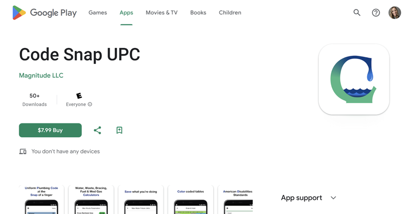 <a href="https://play.google.com/store/apps/details?id=com.magnitudellc.codesnapupcandroid" target="_blank">Code Snap</a> (UPC / IPC)