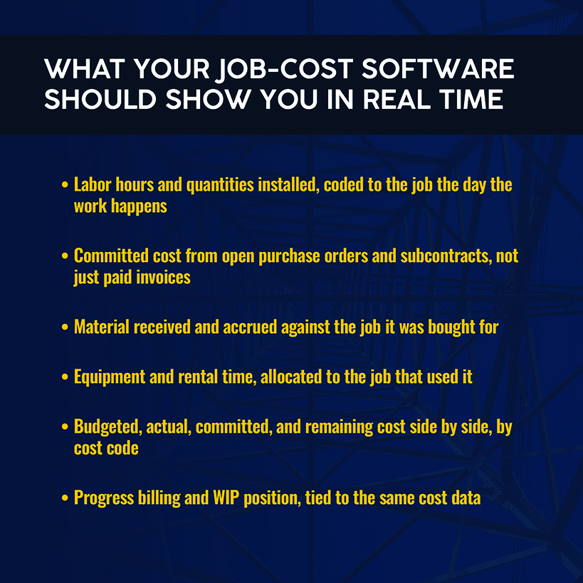 What Your Job-Cost Software Should Show You in Real Time