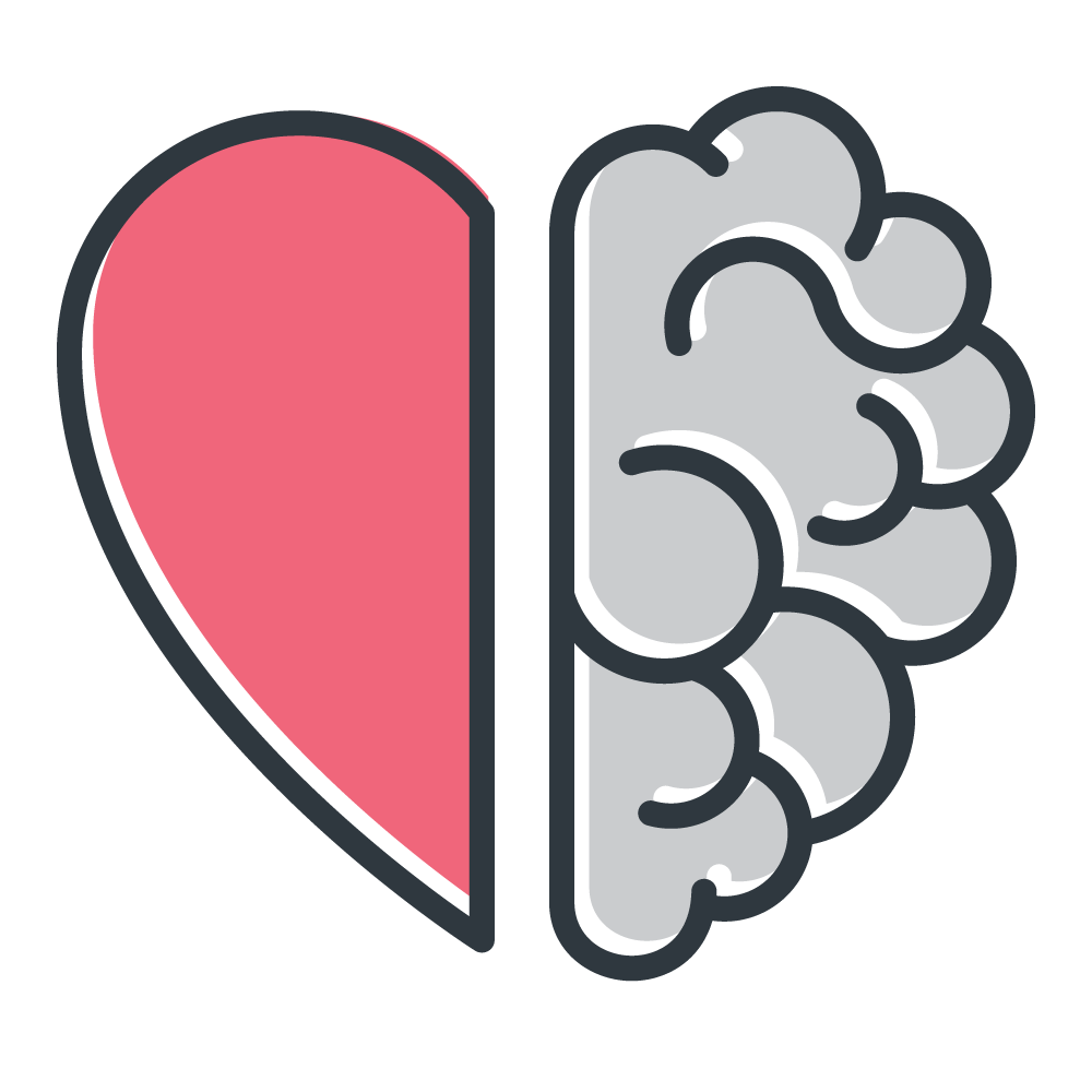 Small icon with a brain and a heart