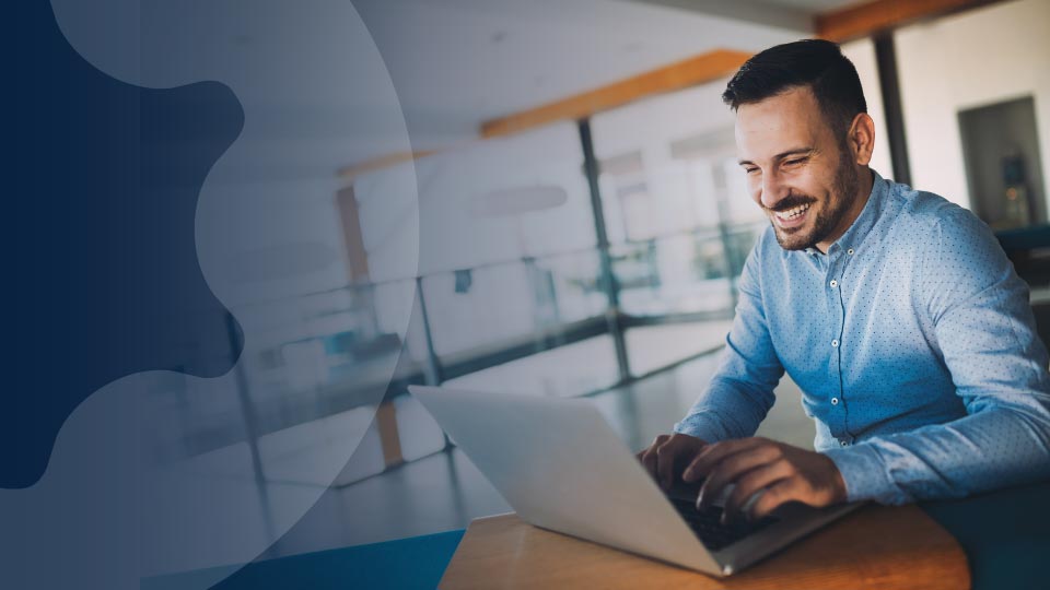 Field Service Manager completing tax on computer