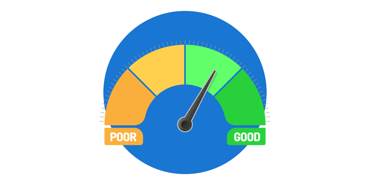 Poor to good KPI measure with radar and needle