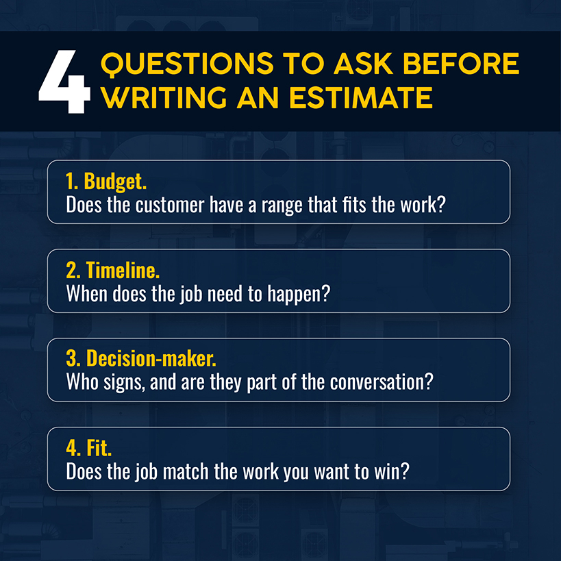 4 Questions to Ask Before Writing an Estimate