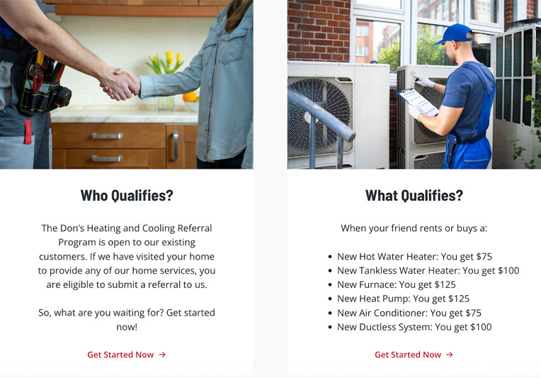 donsheatingandcooling.com referral program