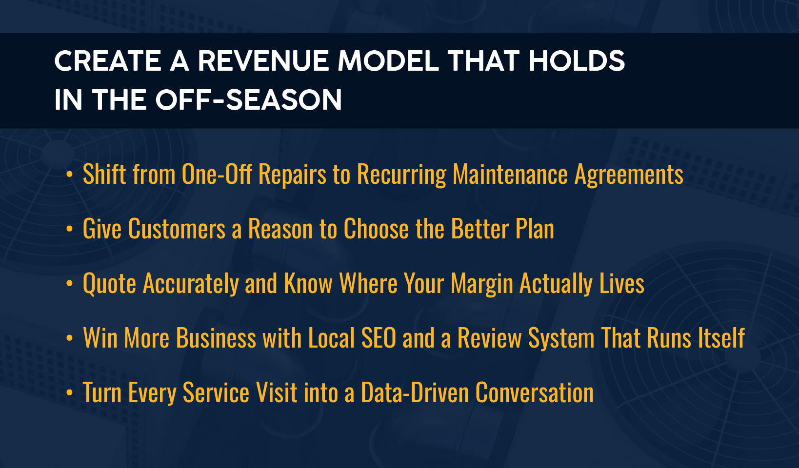 Create a Revenue Model That Holds in the Off-Season
