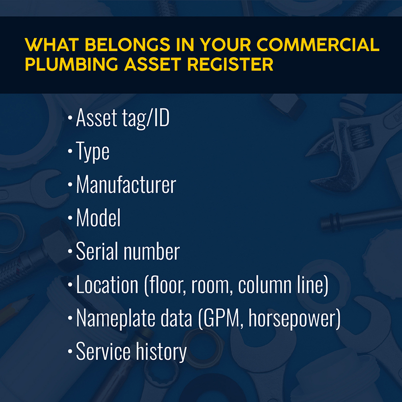 What Belongs in Your Commercial Plumbing Asset Register