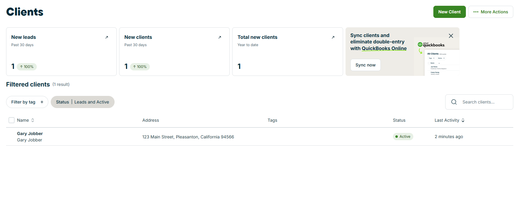 Jobber client hub
