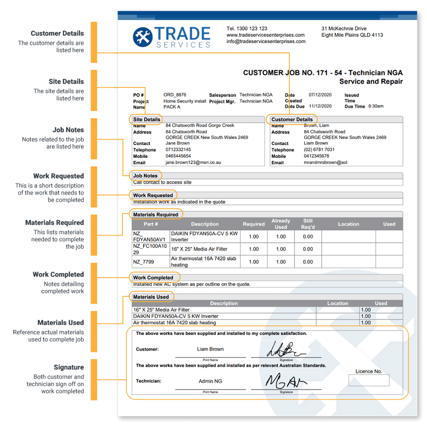 job worksheet template example