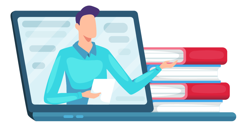 manuals and online learning illustration