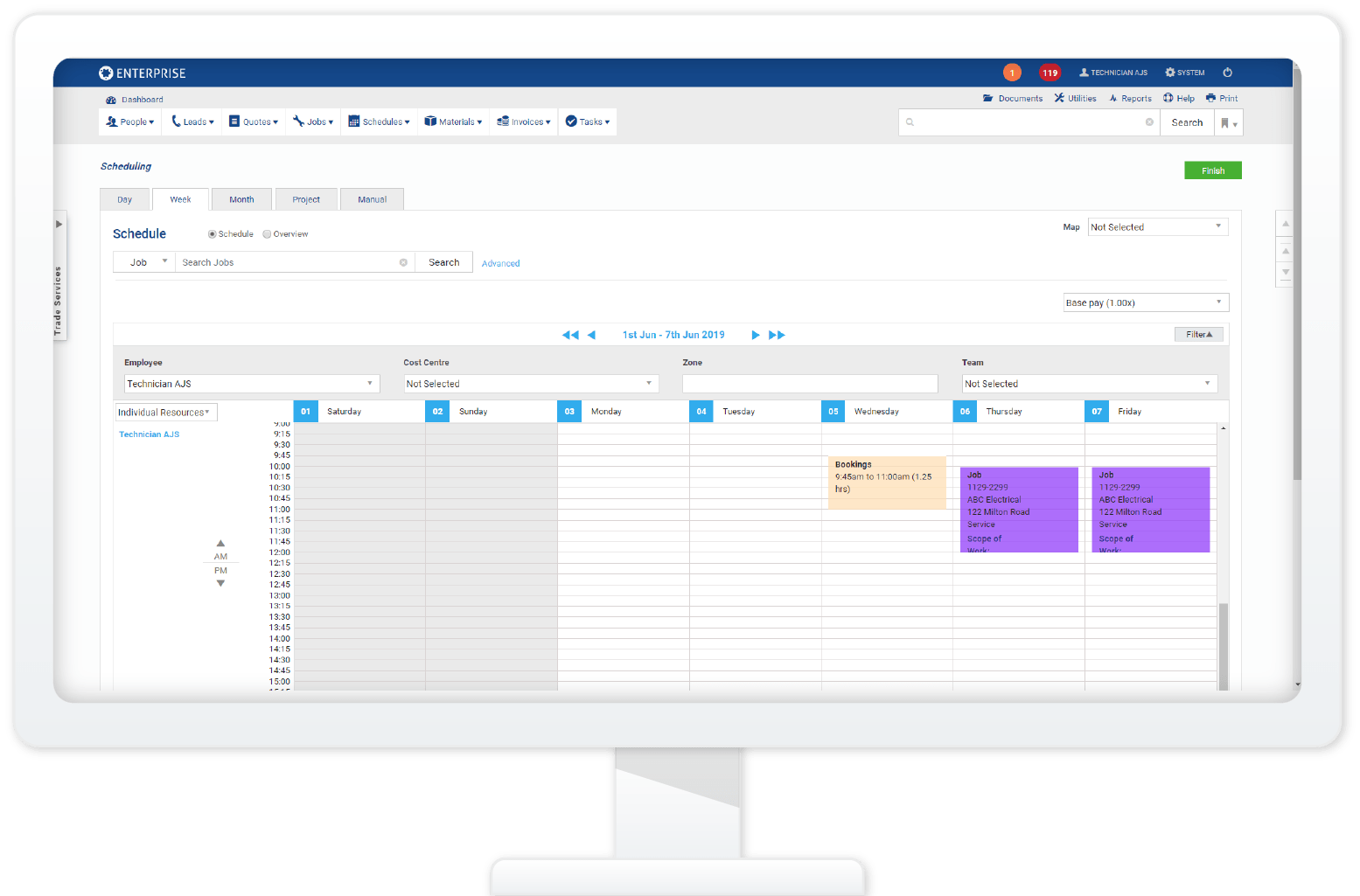 Simpro Microsoft Outlook 365 calendar sync for field service scheduling