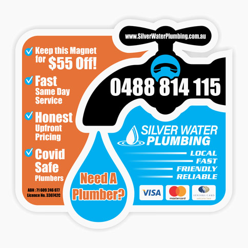 example fridge magnet for a plumbing business