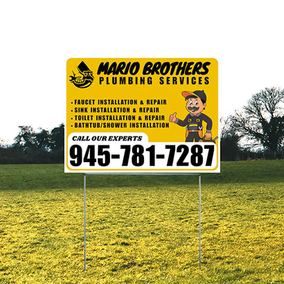 example signage for plumbing business