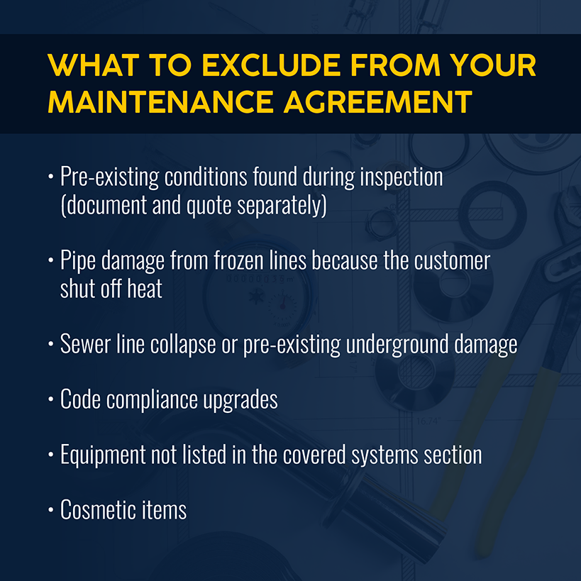 What to Exclude From Your Maintenance Agreement