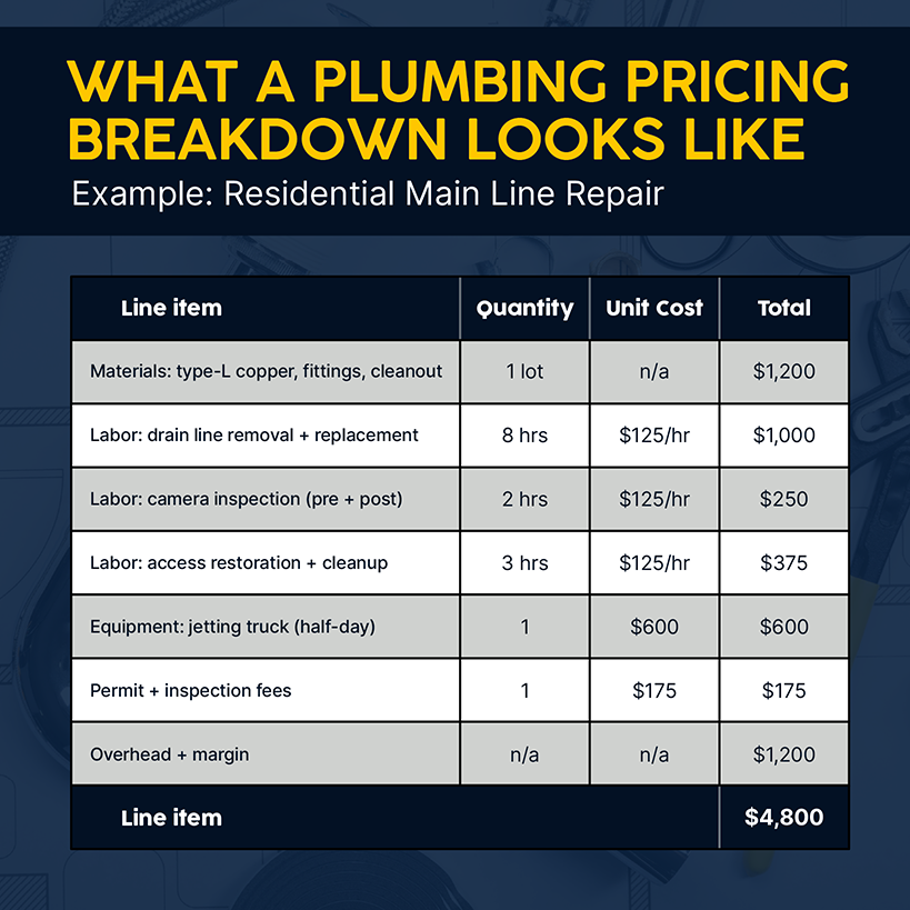 What a Plumbing Pricing Breakdown Looks Like