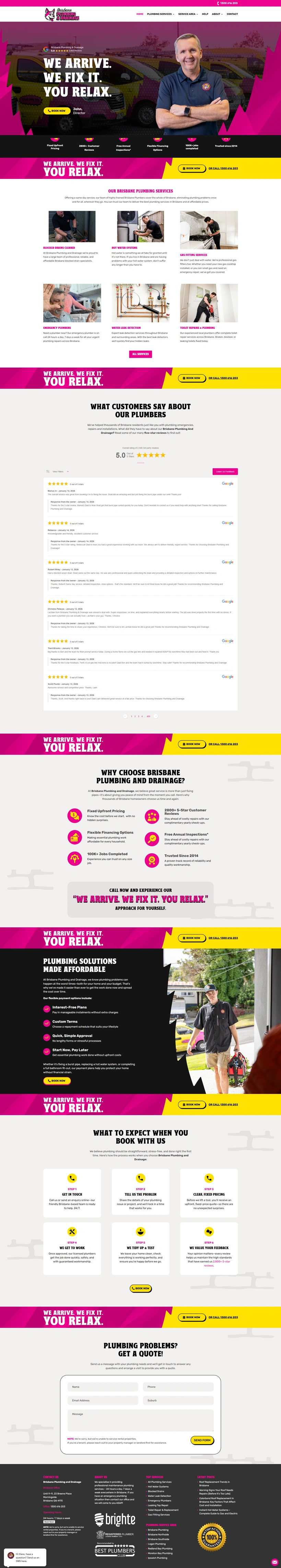 Brisbane Plumbing & Drainage website homepage