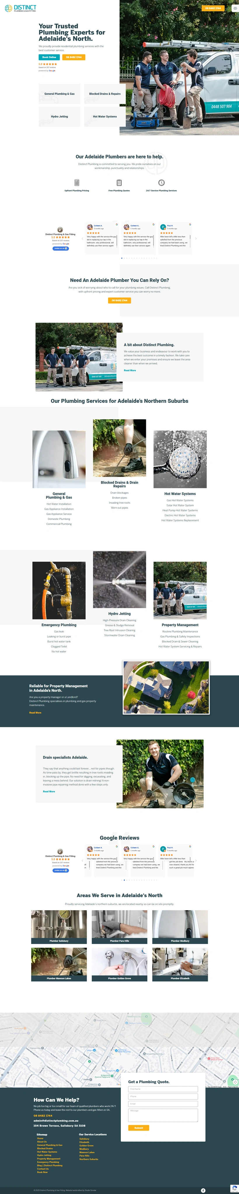 Distinct Plumbing & Fitting website homepage