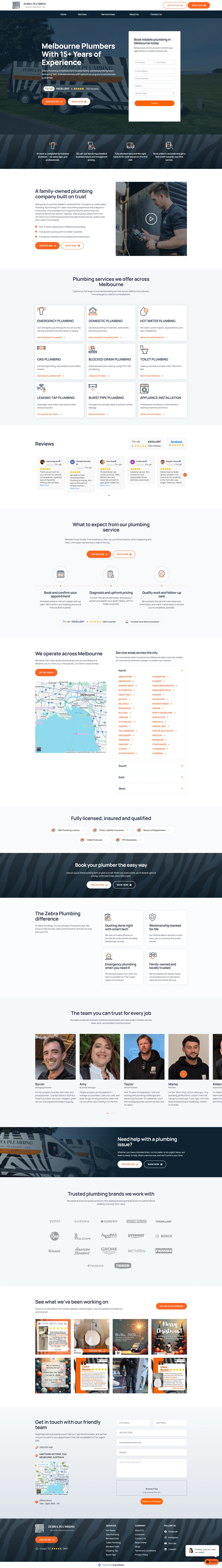 Zebra Plumbing website homepage