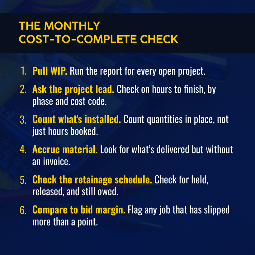 The Monthly Cost-to-Complete Check