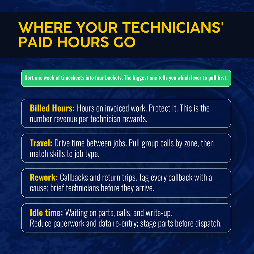 Where Your Technicians’ Paid Hours Go