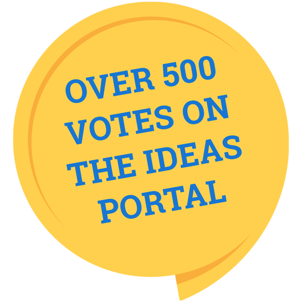 500+ votes on Simpro Ideas Portal