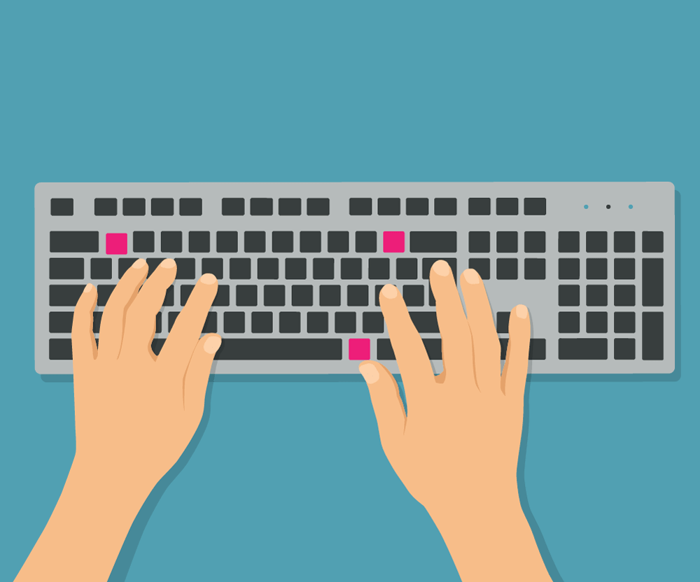 Hands on a keyboard using new keyboard shortcuts