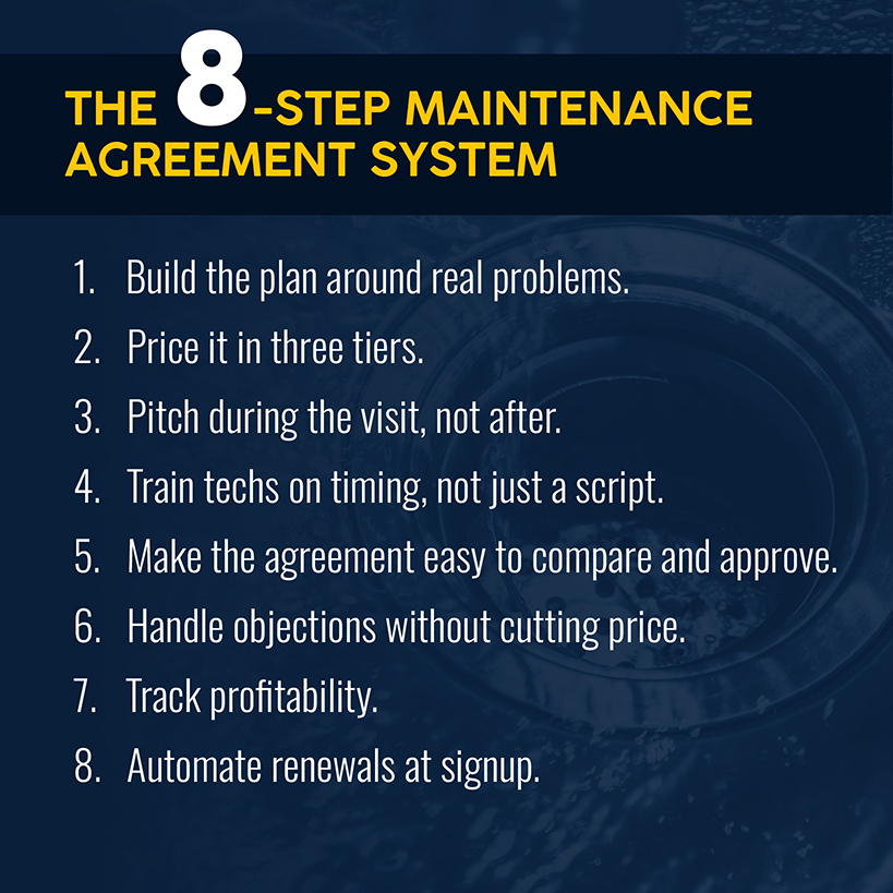8 Step System to Sell Plumbing Maintenance Agreements Profitably