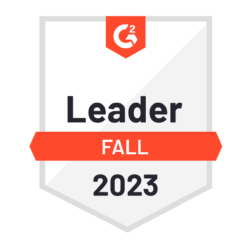 A badge depicting an award for being a leader within field service management for Fall 2023