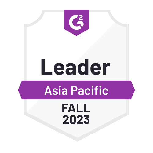A badge depicting an award for being a leader within the Asia Pacific region for Fall 2023