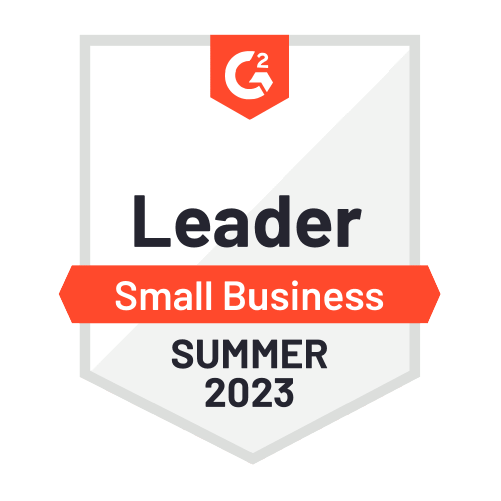 A badge depicting an award for being a leader within small business in Summer 2023