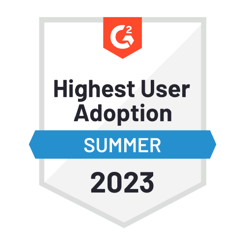 A badge depicting an award for having the highest user adoption in Summer 2023