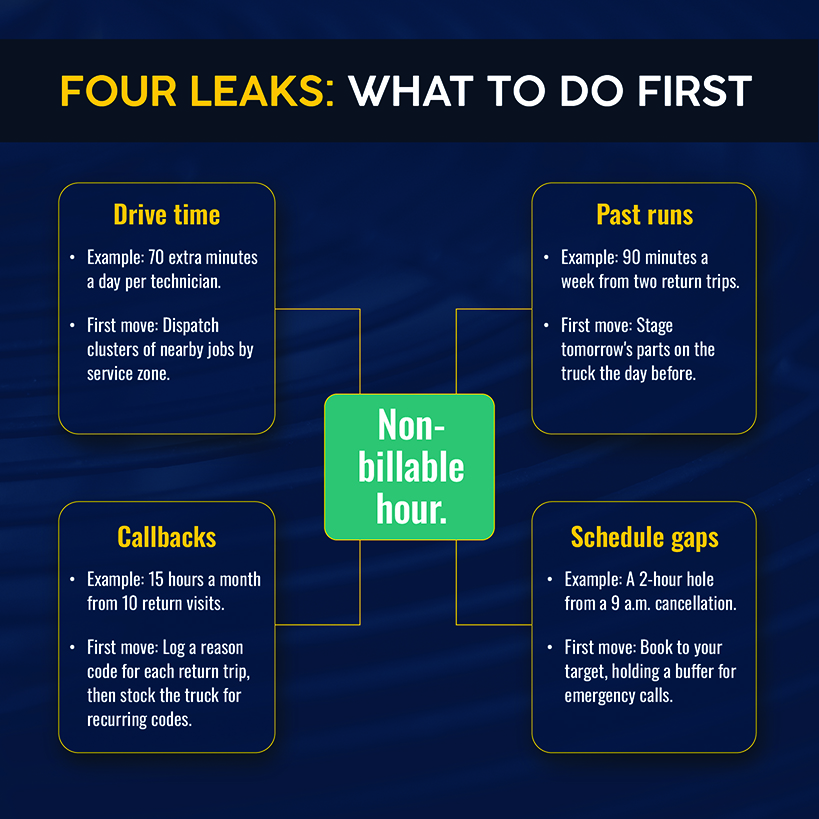 Four Leaks: What to Do First