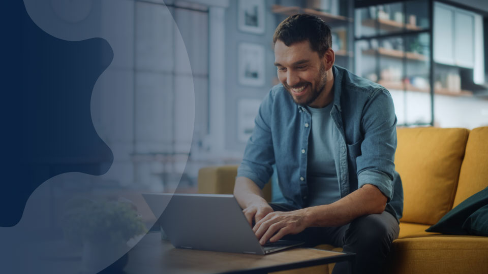 Trade business manager checking computer records