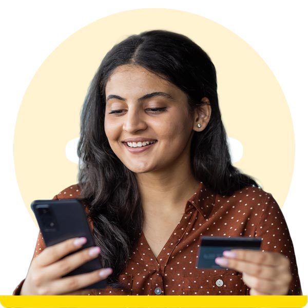 person making payment on mobile device