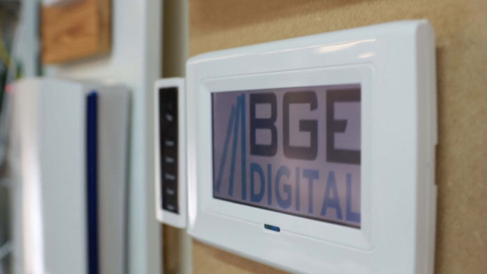 BGE Digital Security panel on a wall