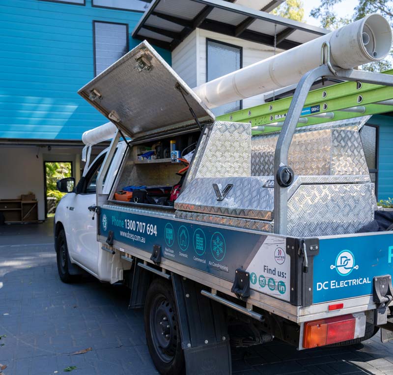 DC Electrical branded ute, on site