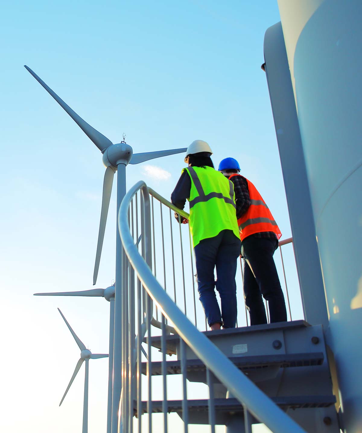 Field staff on-site at a wind farm