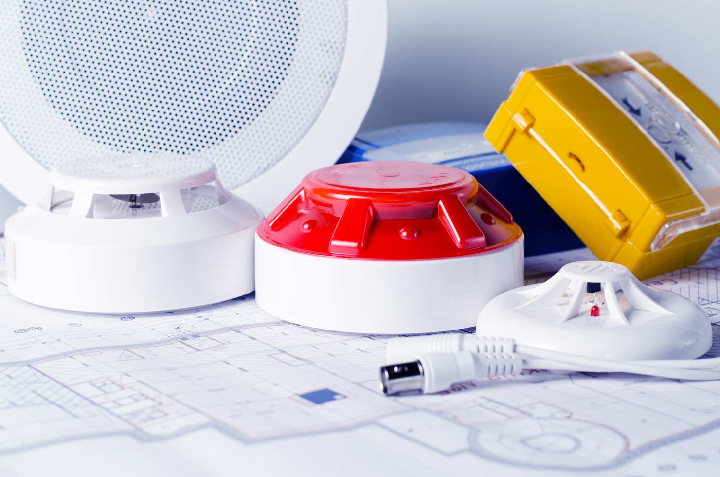 Fire alarm and smoke detectors for a security business
