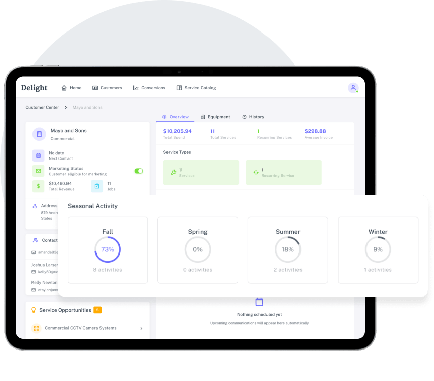 Simpro screenshot - Seasonality & Demand Balancing