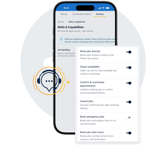 Simpro screenshot - Start with messages, add booking later