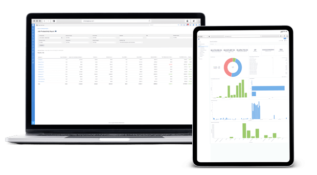 Simpro reporting screenshots composition 2