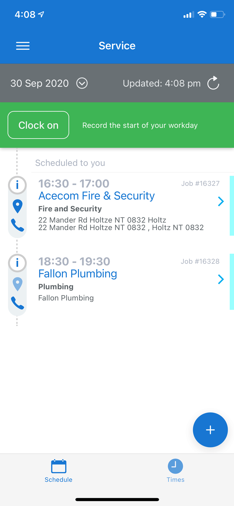 Scheduling screenshot 2 full size