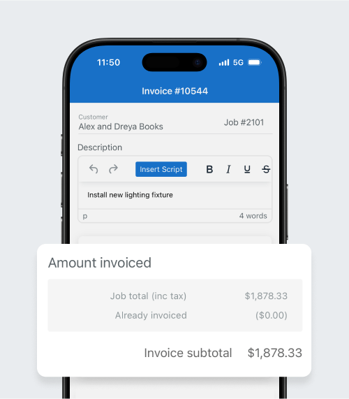 generic Improve cash flow image in Simpro brand colours