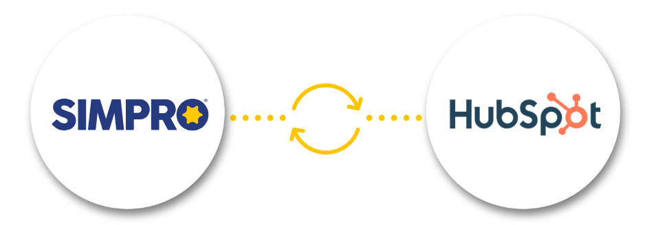 Simpro and Hubspot logo composition