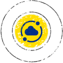 A cloud-based solution stamp icon