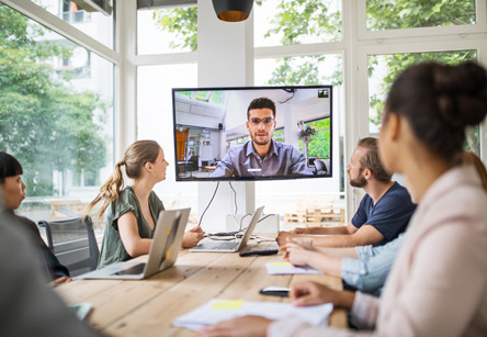 business people in video conference