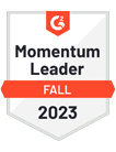 G2 badge - Momentum Leader - Fall 2023