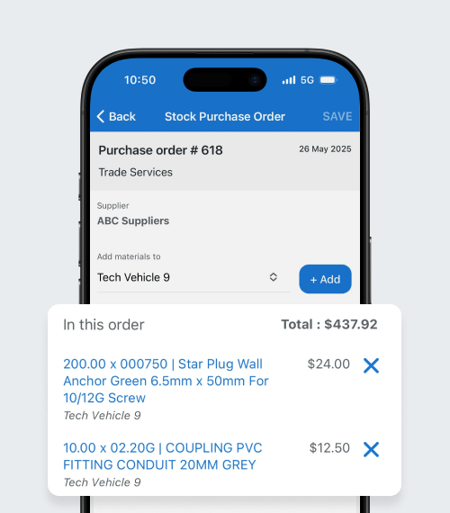 Simpro Track inventory